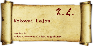 Kokovai Lajos névjegykártya